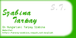 szabina tarpay business card